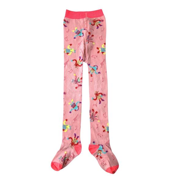 Oilily Organic Cotton Puff Sleeve Dress and Tights Size 104 (4 Years) Pink Multi - Picture 10 of 16